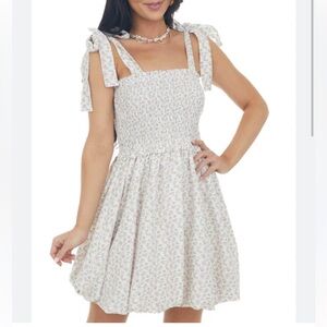 NEW bow strap floral bubble hem dress